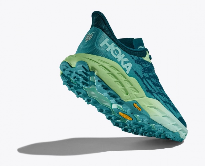 Chaussure Trail Running HOKA Speedgoat 5 Femme Bleu Vert | 6128VMXHP