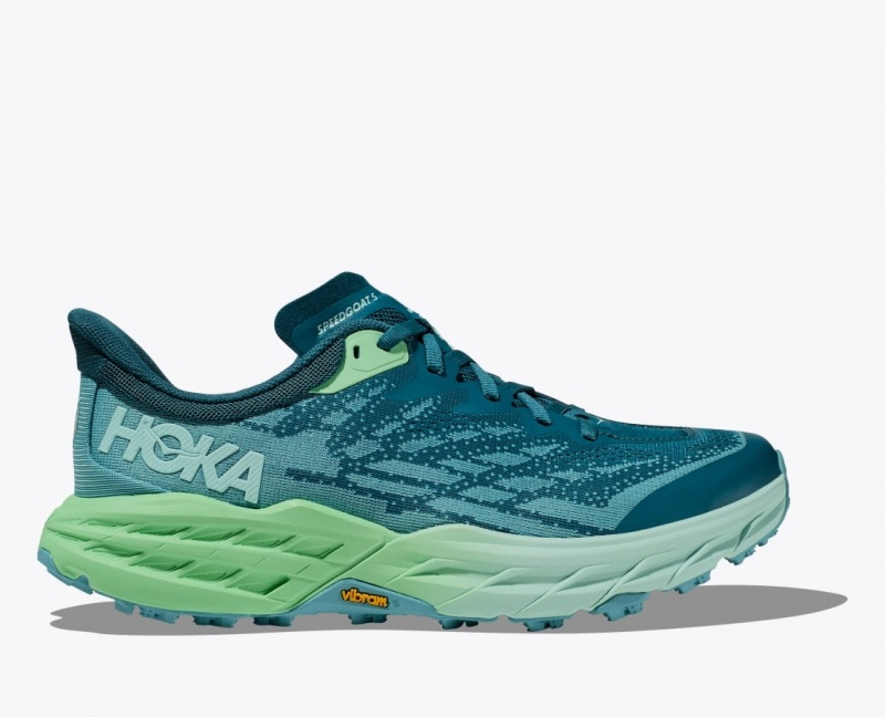 Chaussure Trail Running HOKA Speedgoat 5 Femme Bleu Vert | 6128VMXHP