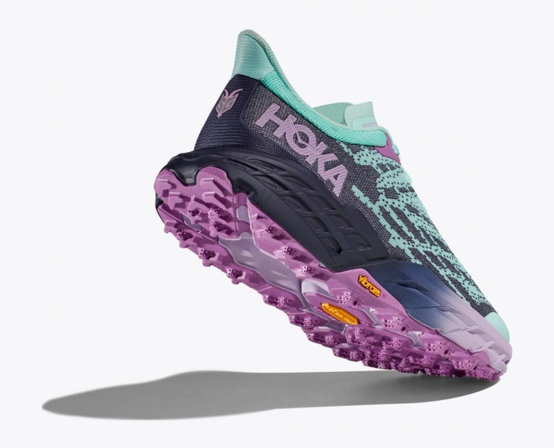 Chaussure Trail Running HOKA Speedgoat 5 Femme Turquoise Violette | 3568EROXM