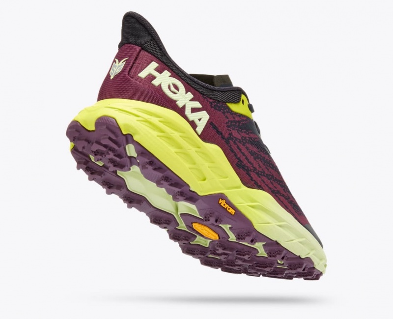 Chaussure Trail Running HOKA Speedgoat 5 Femme Rouge Foncé Noir | 9056ARBPY