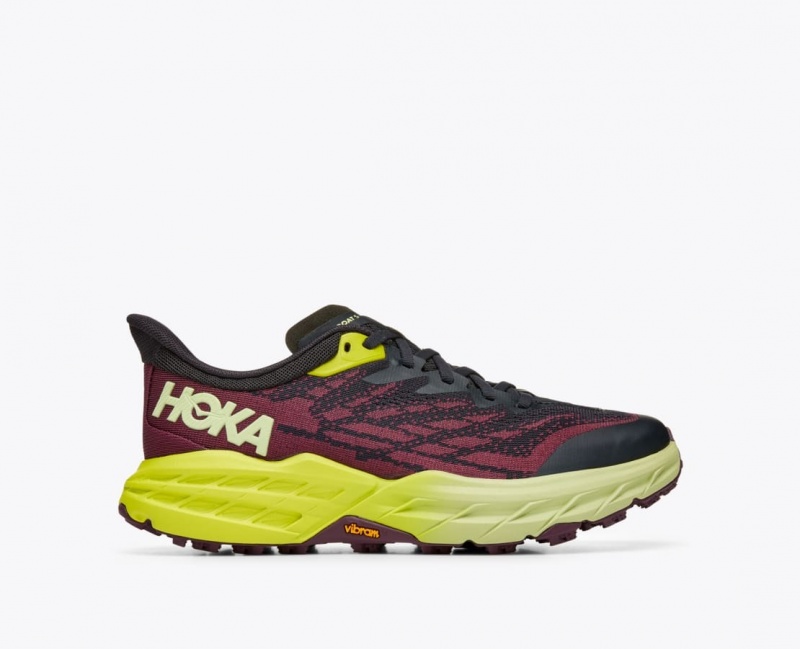 Chaussure Trail Running HOKA Speedgoat 5 Femme Rouge Foncé Noir | 9056ARBPY