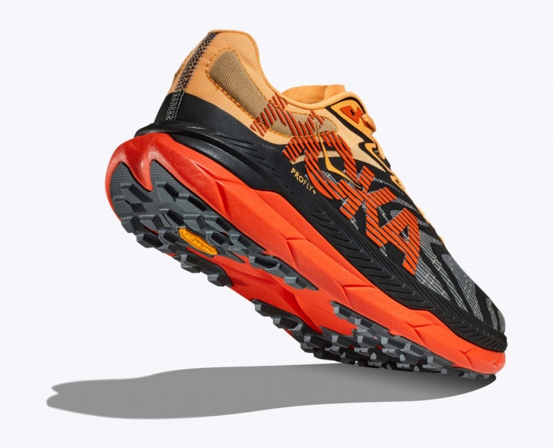 Chaussure Trail Running HOKA Tecton X 2 Homme Noir Orange Rouge | 4176AMZXL