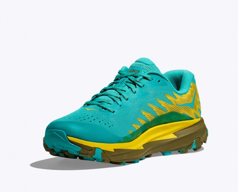 Chaussure Trail Running HOKA Torrent 3 Homme Turquoise Jaune | 8653BJAIO