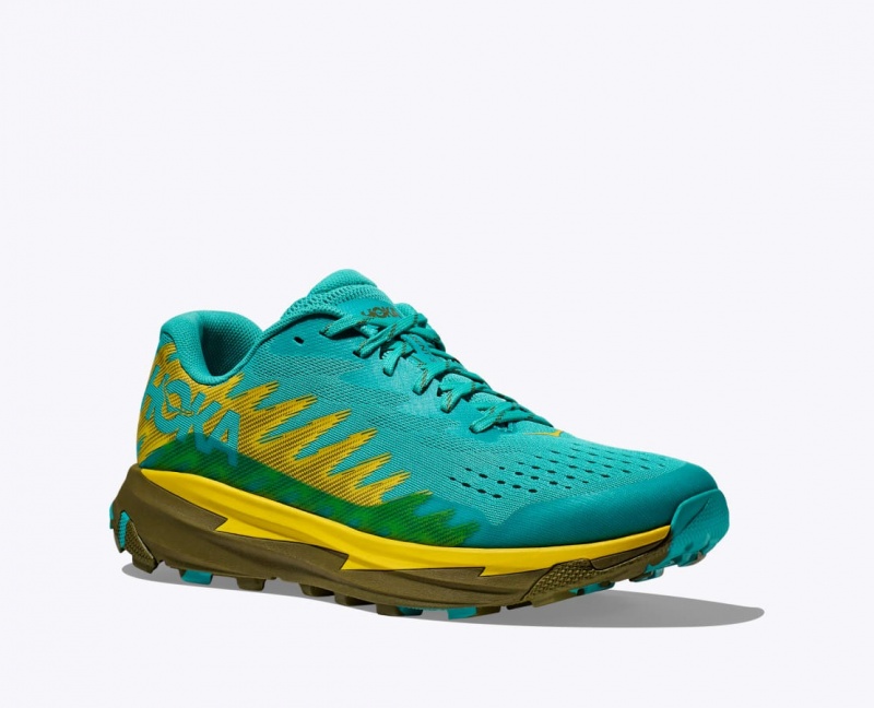 Chaussure Trail Running HOKA Torrent 3 Homme Turquoise Jaune | 8653BJAIO