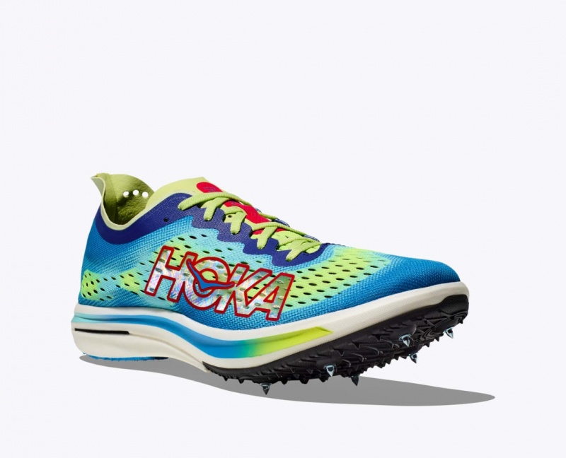 Chaussure d'Athlétisme HOKA Cielo FLYX Femme Vert Bleu | 9067ZJOYA