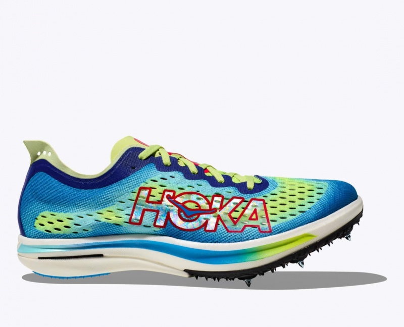 Chaussure d\'Athlétisme HOKA Cielo FLYX Femme Vert Bleu | 9067ZJOYA