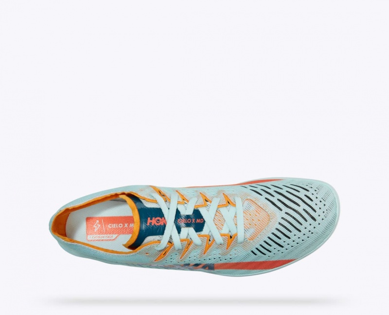 Chaussure d'Athlétisme HOKA Cielo X MD Femme Turquoise Clair | 3926YKMPH