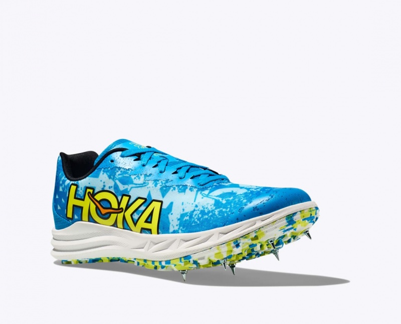 Chaussure d'Athlétisme HOKA Crescendo XC Femme Bleu Vert | 1238JCOIK