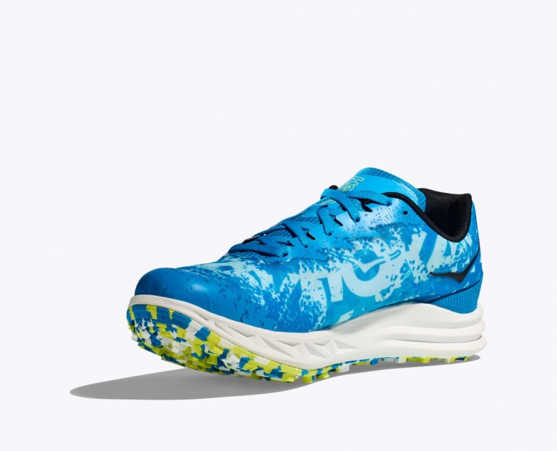 Chaussure d'Athlétisme HOKA Crescendo XC Spikeless Homme Bleu Vert | 4150FZJHO