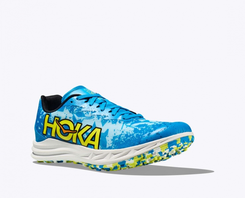 Chaussure d'Athlétisme HOKA Crescendo XC Spikeless Homme Bleu Vert | 4150FZJHO