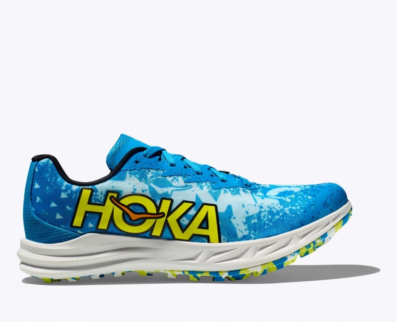 Chaussure d\'Athlétisme HOKA Crescendo XC Spikeless Homme Bleu Vert | 4150FZJHO