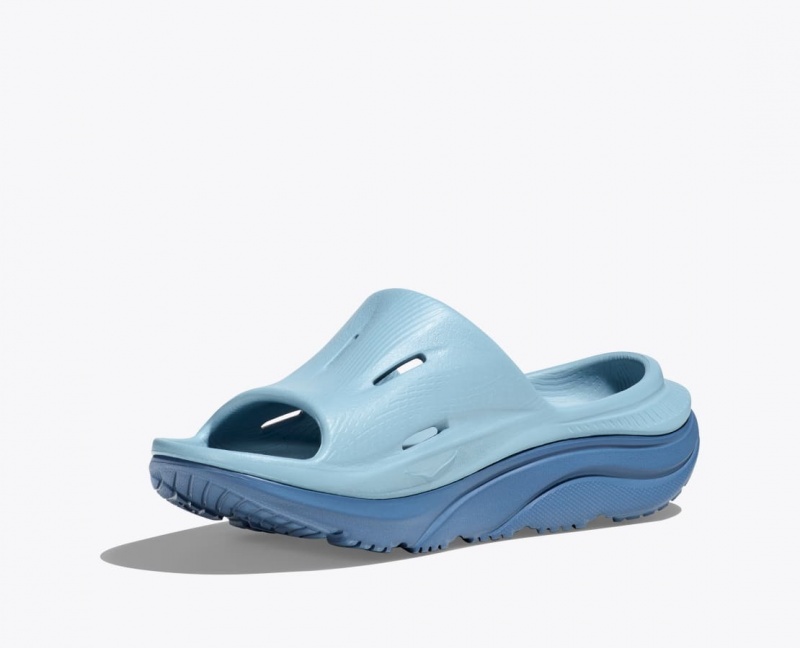 Claquette HOKA Ora Recovery 3 Enfant Bleu Clair Bleu Foncé | 1907JQIKT