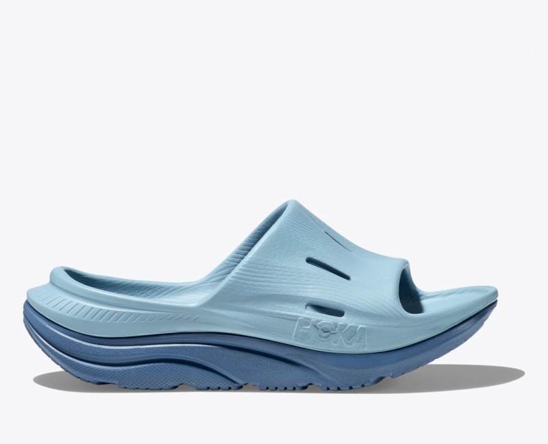 Claquette HOKA Ora Recovery 3 Enfant Bleu Clair Bleu Foncé | 1907JQIKT