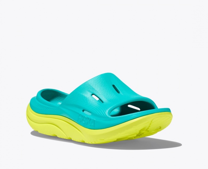 Claquette HOKA Ora Recovery 3 Enfant Turquoise Vert | 7815TKUFY