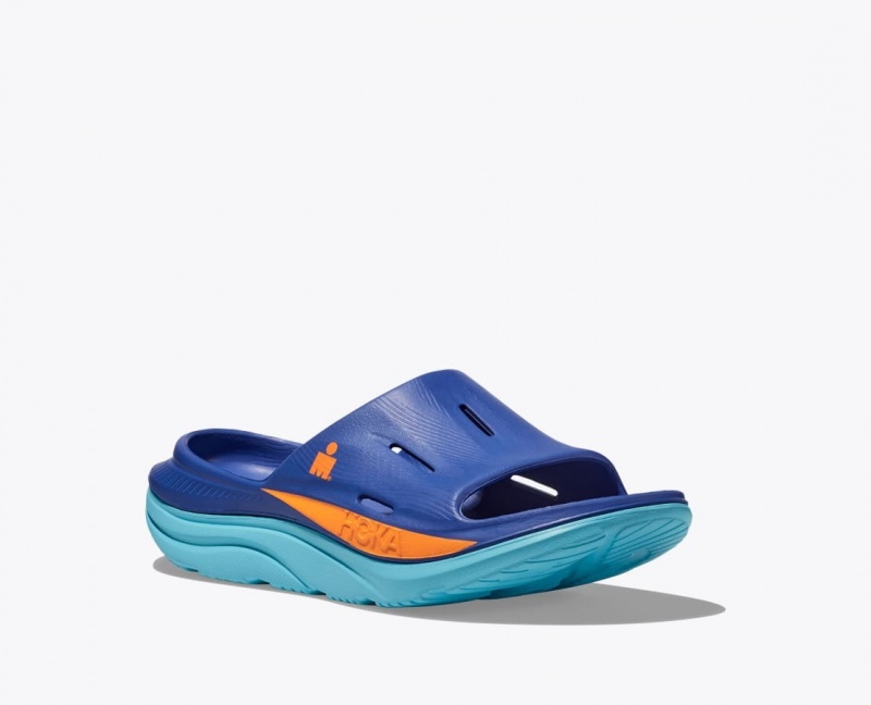 Slide HOKA IRONMAN Ora Recovery Femme Bleu | 7509GEBWK