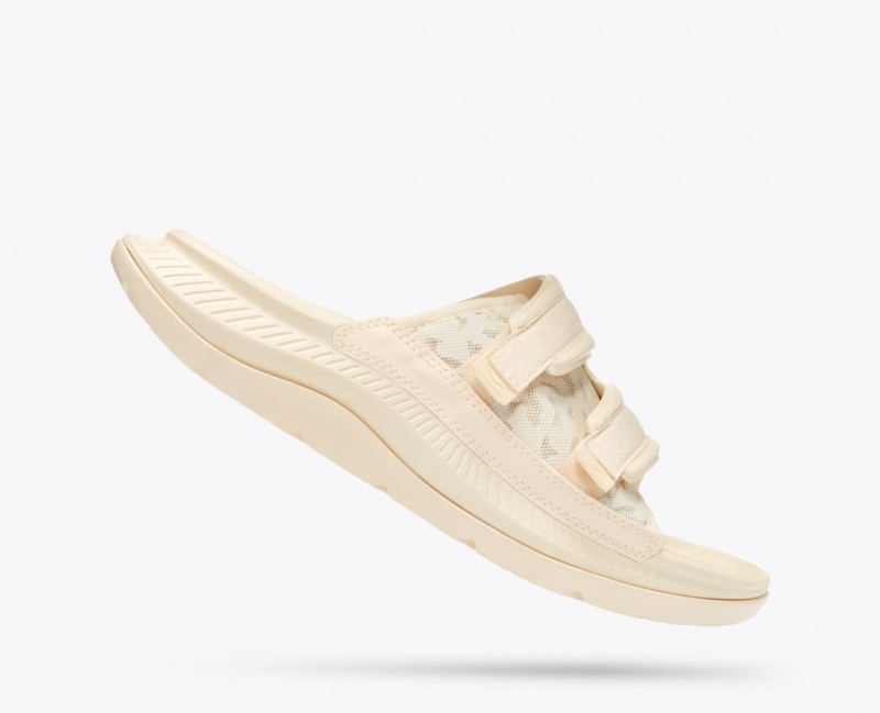 Slide HOKA Ora Luxe Homme Blanche | 3827HMQZF