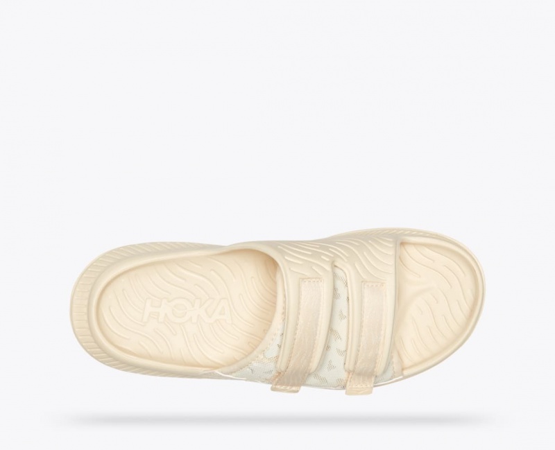 Slide HOKA Ora Luxe Homme Blanche | 3827HMQZF