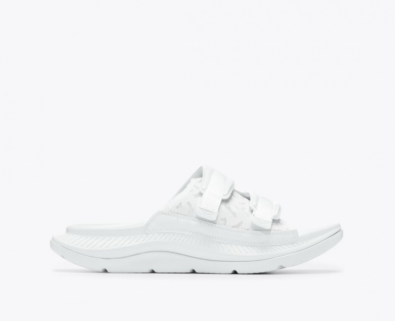 Slide HOKA Ora Luxe Homme Blanche | 8423ABQCF