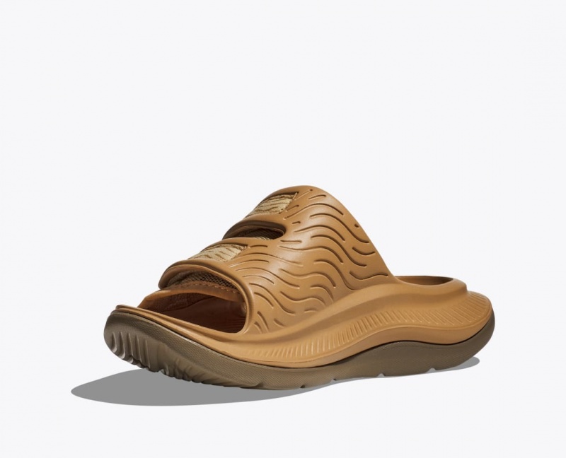 Slide HOKA Ora Luxe Homme Marron | 7526QTFJK