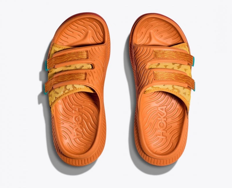 Slide HOKA Ora Luxe Homme Orange Foncé | 4637AKWDN