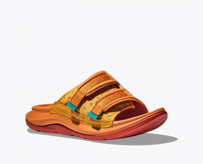 Slide HOKA Ora Luxe Homme Orange Foncé | 4637AKWDN