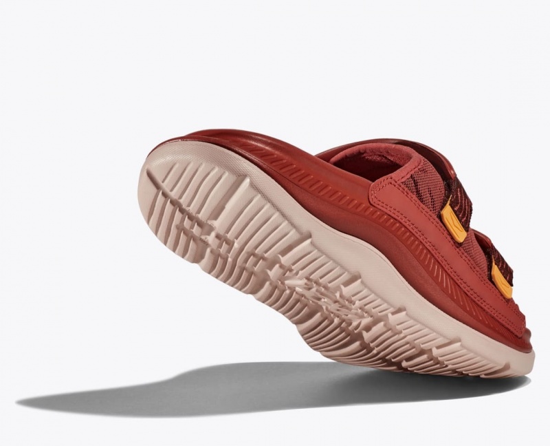 Slide HOKA Ora Luxe Homme Rouge Marron | 7803KSFJO