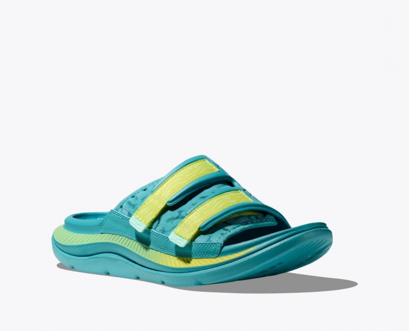 Slide HOKA Ora Luxe Homme Turquoise | 6053JGOAE