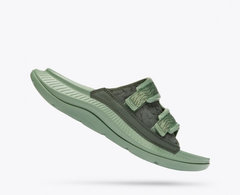 Slide HOKA Ora Luxe Homme Vert | 8740DMCTO