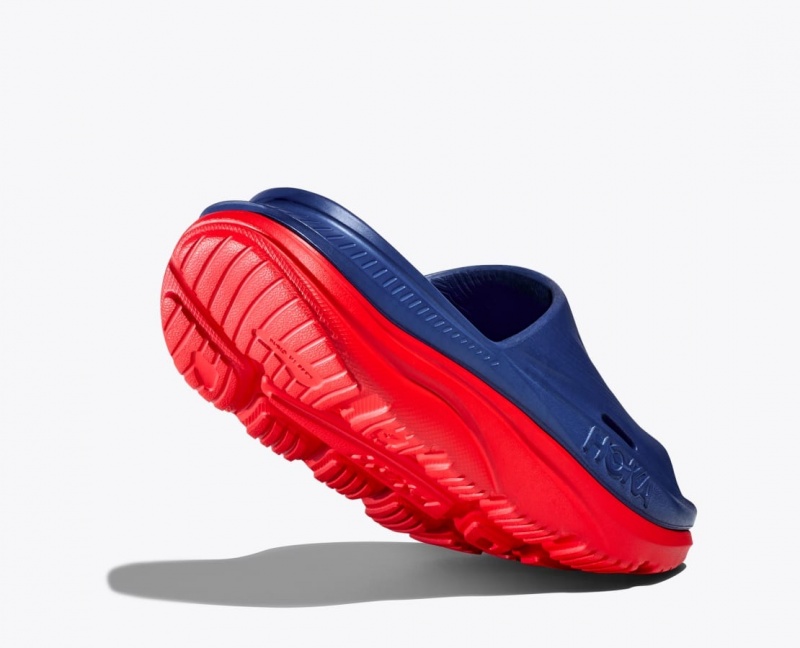 Slide HOKA Ora Recovery 3 Femme Bleu Marine Rouge | 2594UGDPA