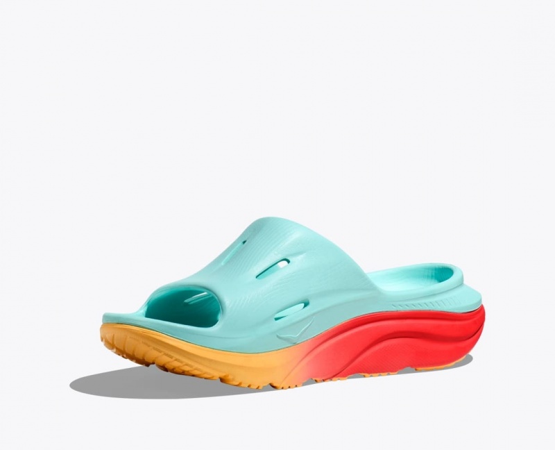 Slide HOKA Ora Recovery 3 Femme Turquoise Clair Orange | 9571DINHQ