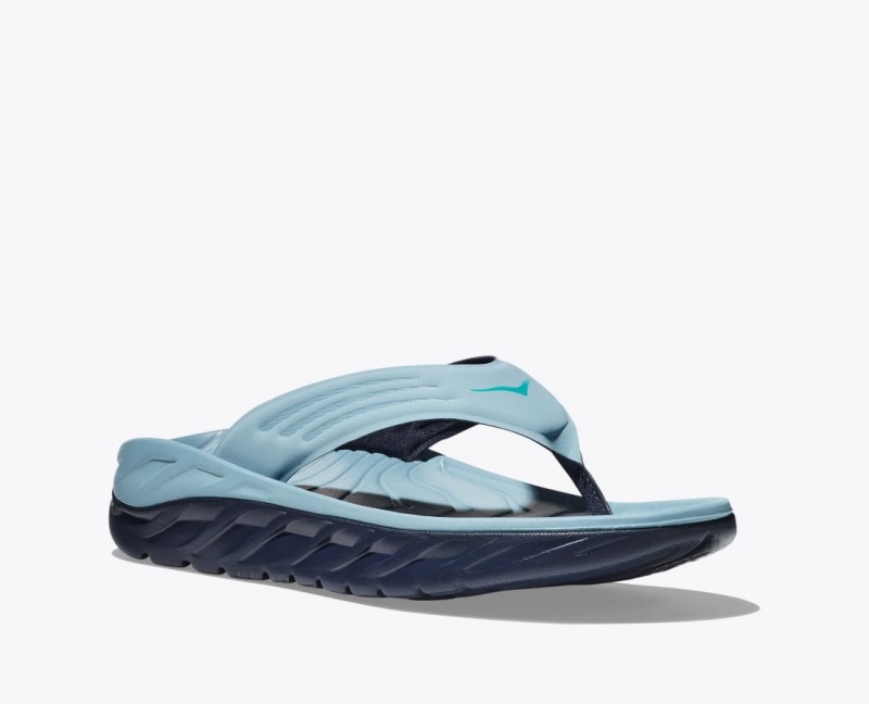 Tong HOKA ORA Recovery Homme Bleu Clair Noir | 8492PXBZH