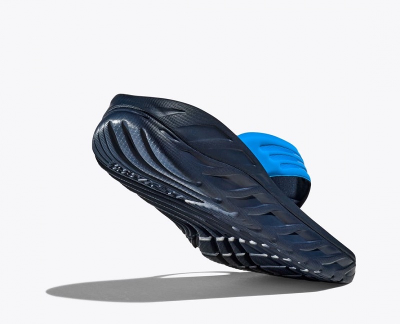 Tong HOKA ORA Recovery Homme Bleu Noir | 1928KBFVO