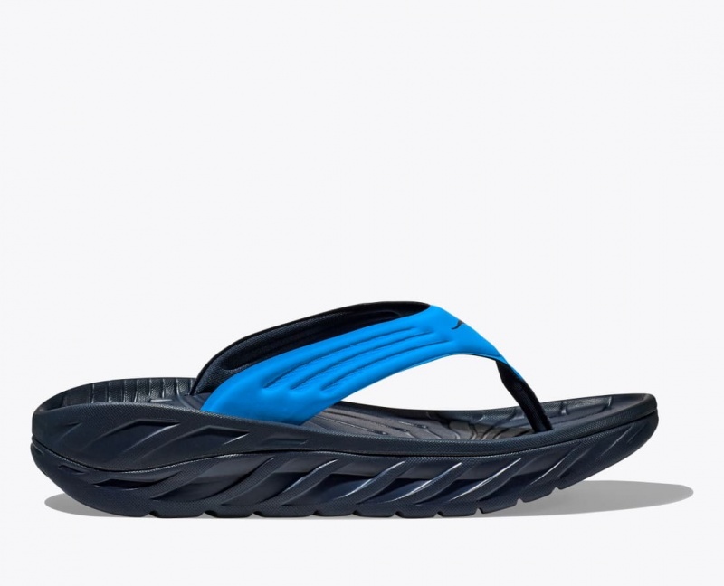 Tong HOKA ORA Recovery Homme Bleu Noir | 1928KBFVO